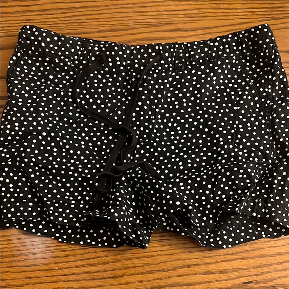 Caslon Black and White Polka Dot Linen Shorts